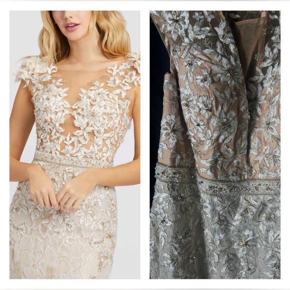 Mac Duggal 79268 NWT High Neck Shoulder Flower Detail Mermaid Gown - Picture 6 of 14